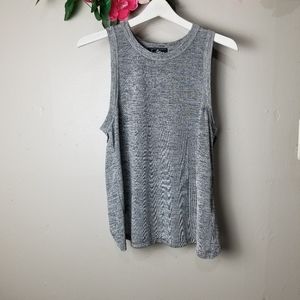 Sam Edelman grey metallic sleeveless top s…